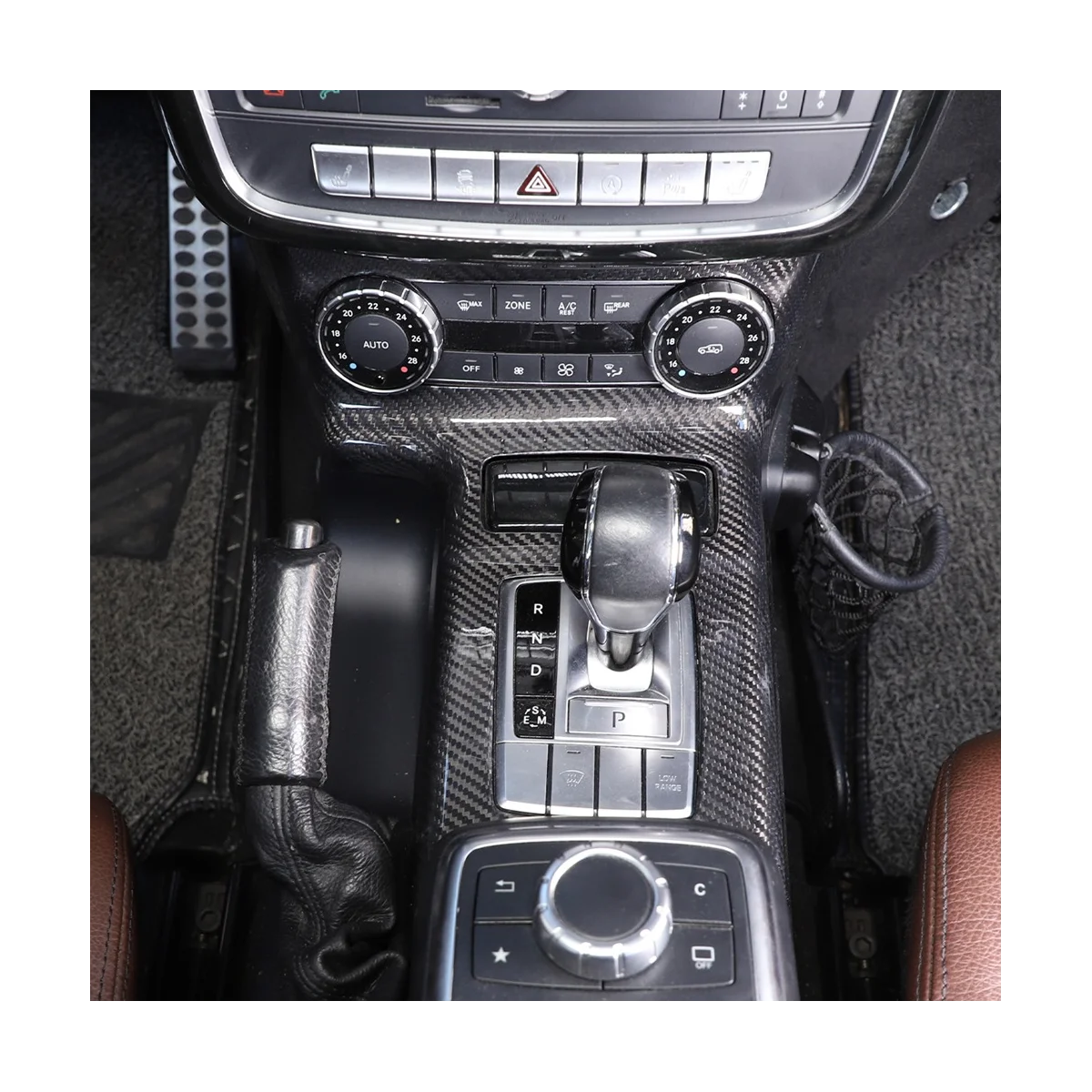 

For Mercedes Benz G Class W463 2012-2018 Dry Carbon Fiber Car Central Control Gear Panel Trim Cover Accessories