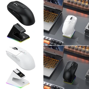 X6 Ergonomic Mouse 26000DPI 2.4G/Wired/Bluetooth-Compatible Compact Mouse with RGB Charging Base for ESports Gaming Office 1