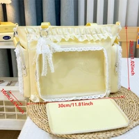 Y2k nouveau sac à bandoulière doux Ita Lolita fille sac à bandoulière Transparent femmes grande capacité sac fourre-tout en dentelle mignon bricolage affichage sac à main 6