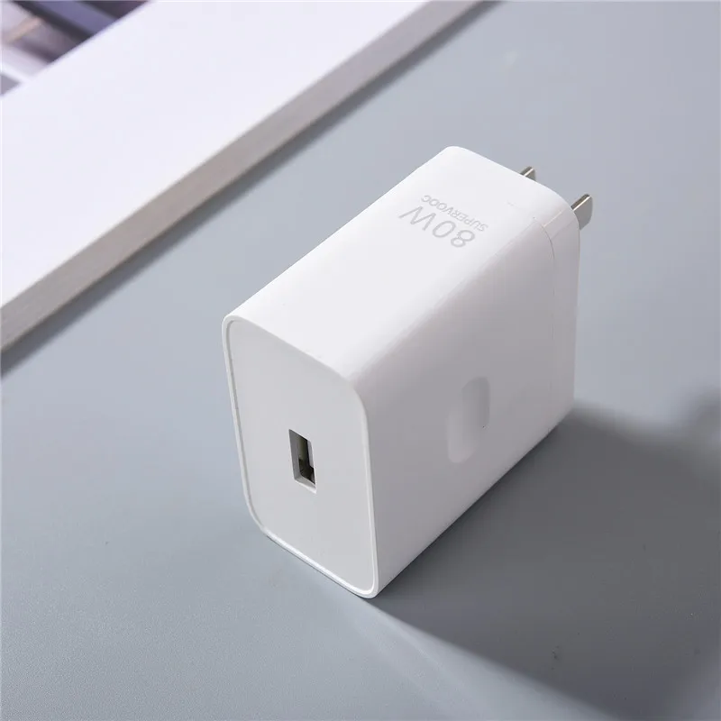 OPPO 80W Super VOOC Charger EU/US Fast Charger Adapter 1M Type C
