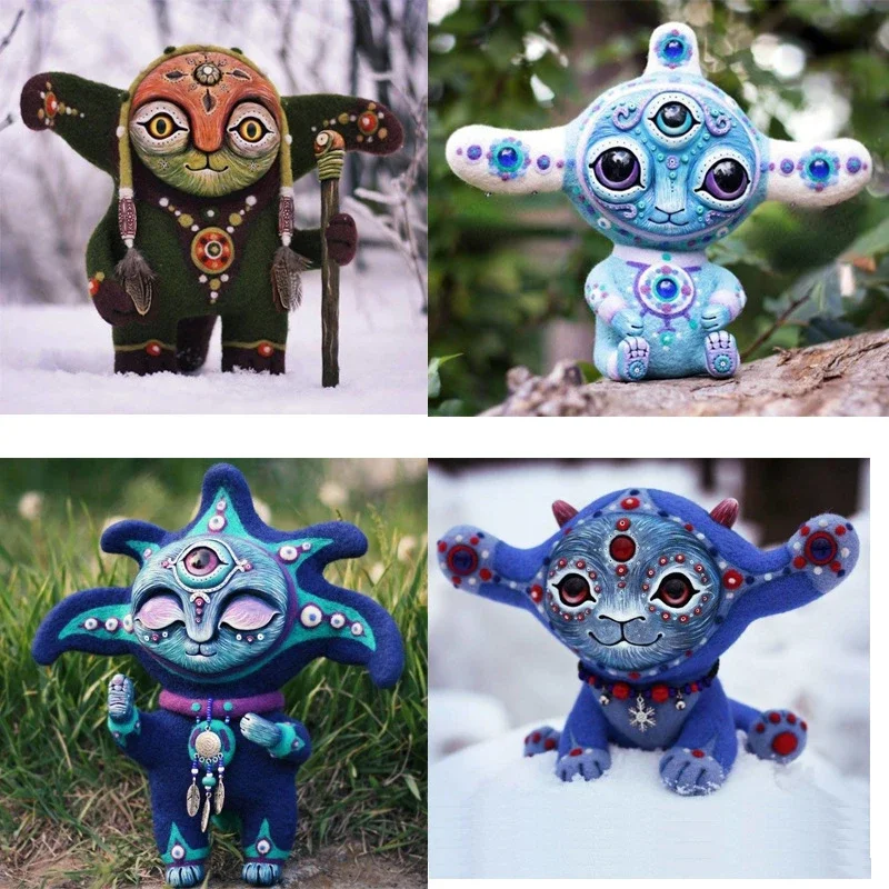 

New Kawaii Fantasy World Creature Decorations Handmake DIY Elf Resin Statue Cartoon Alien Outdoor Garden Home Decor Figurine