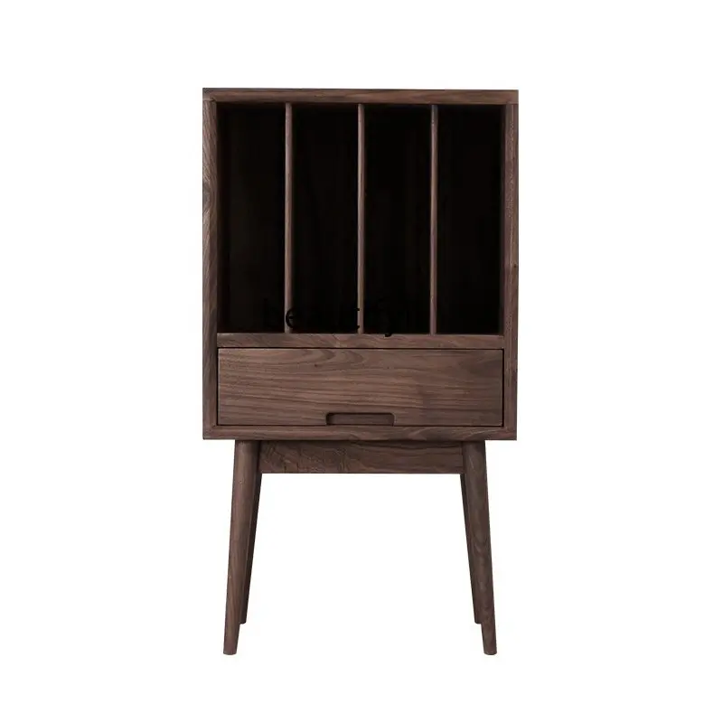 

Nordic Furniture Side Cabinet Nordic Log Simple Magazine Cabinet Black Walnut Red Oak Solid Wood Bookcase furniture
