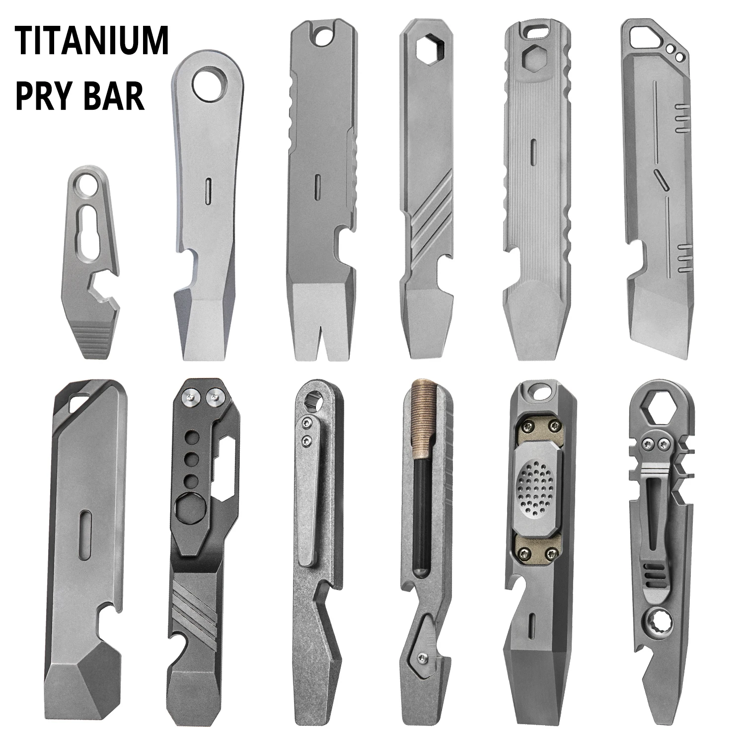 Titanium Alloy Pry Bar Bottle Opener Screwdriver EDC Multifunctional Tool Carry It With You Outdoors