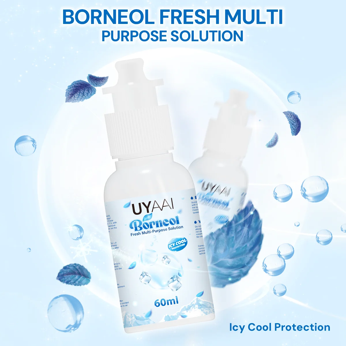 Contact Lenses Solution Nursing Borneol 60ml for Eyes Contact Lenses Water Pupil Cleaning Health Care Solution
