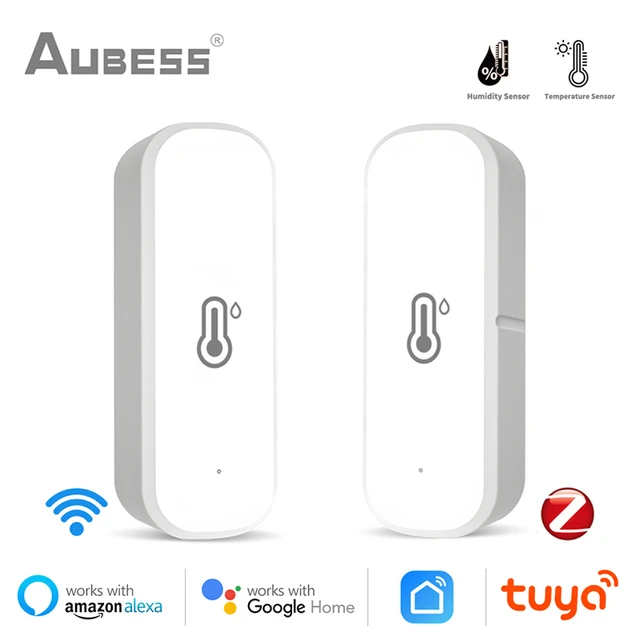 Tuya-Capteur de température et d'humidité WiFi, Smart Life intérieur,  batterie, hygromètre Therye.com, moniteur nous-mêmes avec Alexa, Google -  AliExpress