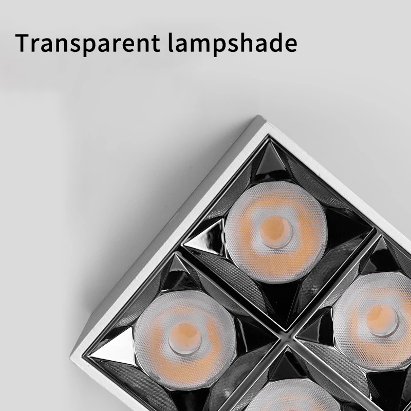 LED 스포트라이트, 천장 표면 장착, 눈부심 방지 천장 조명, 그릴 라이트, 홈 거실, 메인 라이트 다운라이트 없음, 18W