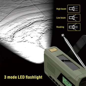 Portable DAB FM Radio with Flashlight BT Speaker Hand Crank Radio Emergency Weather Radio for Emergency Camping Storm Survival 2