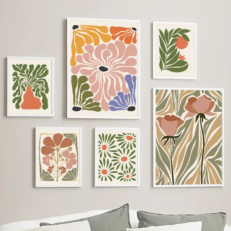 Affiche Toile Décorative Matisse - Peinture Abstraite, Marché Aux Fleurs (Keith Style)