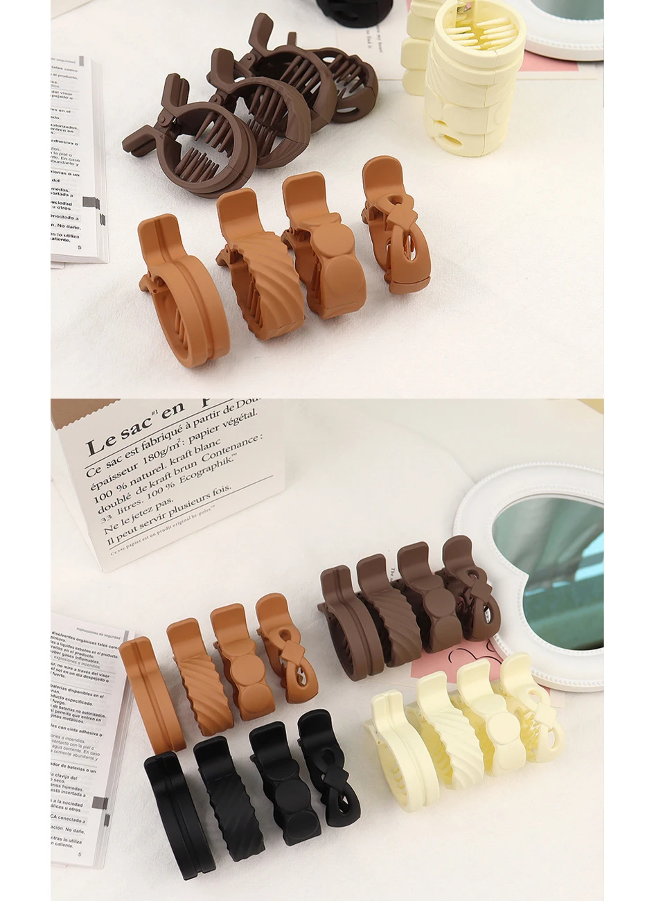 Mini Haarspange Krallenclip 5cm matt rutschfest für Pferdeschwanz, kleines Haaraccessoire für Frauen und Mädchen – Detail 9