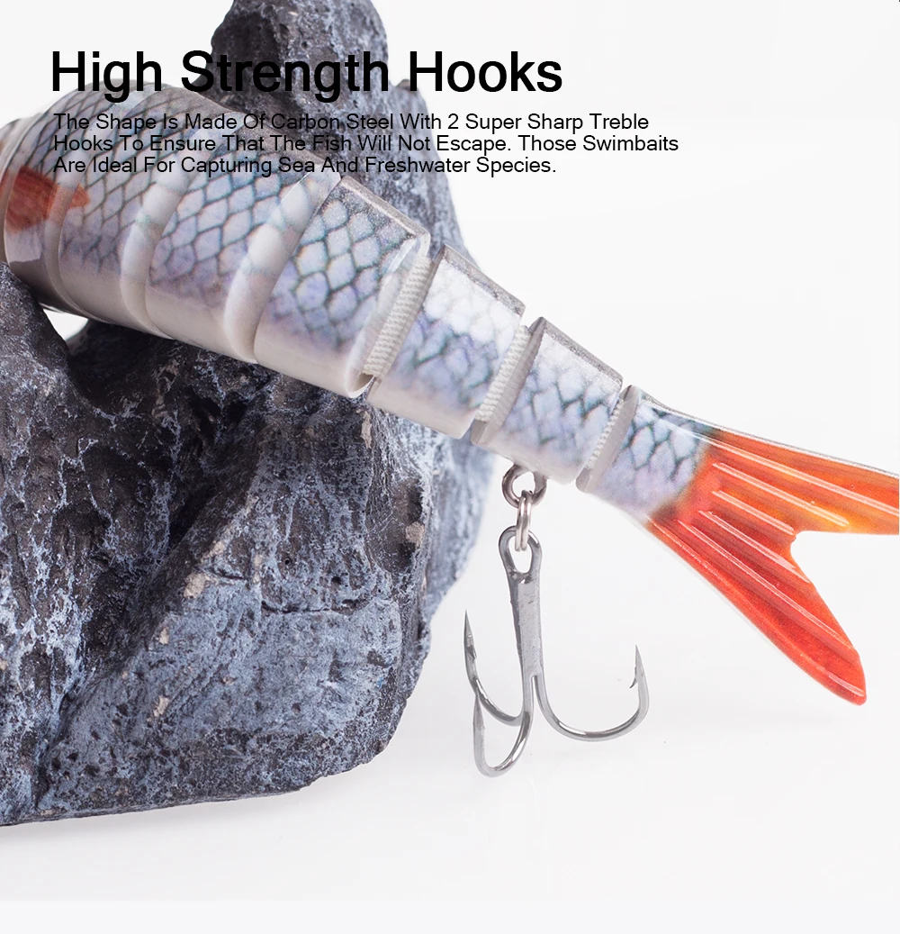 Hanlin 26g/14cm Mehrteilige Köder Sinkende Wobbler Angelköder Crankbait Swimbait Harter Kunstköder für Hecht und Barsch – Detail 7