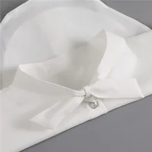 Mulheres bordado camisa gola falsa gravata vintage destacável colar suporte gola falsa lapela blusa topo roupas femininas acessórios