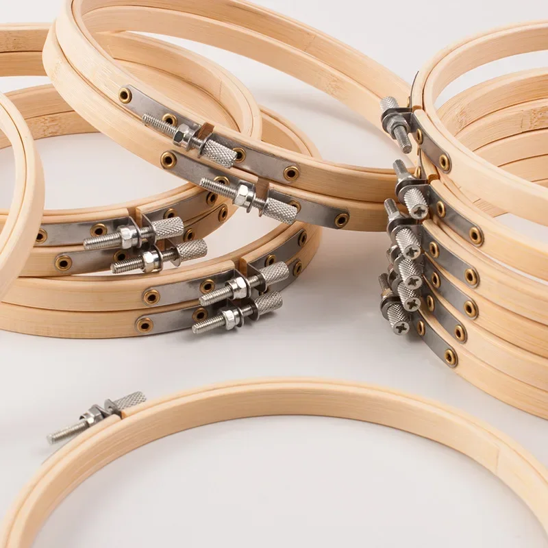 1PC 20-26cm Portable Wooden Embroidery hoops Frame Set Bamboo Embroidery Hoop Rings For Cross Stitch Needle Craft Tool