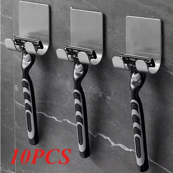 10pcs/set Razor Holder Men Shaving Shaver Razor Stand Shelf Shaving Storage Rack Bathroom Hook Organizer