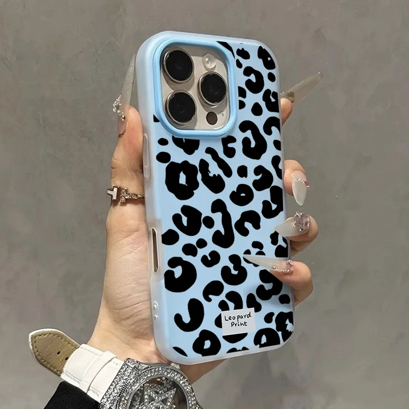 Luxury Pink Leopard Print Shockproof 2-in-1 Phone Case