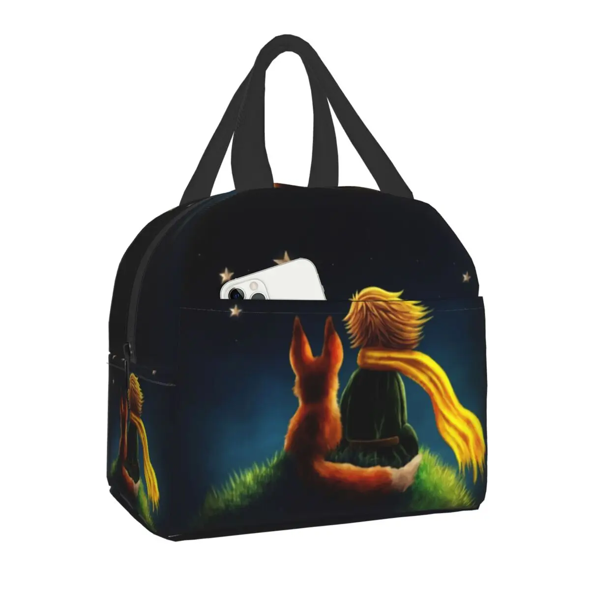 

The Little Prince Insulated Lunch Bag for Women Kids School Children Resuable Cooler Thermal Lunch Box Portable Picnic Bags