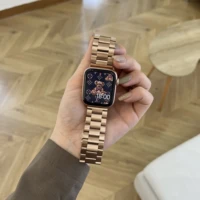 Bracelet de montre Apple en acier inoxydable, Compatible avec la série 9876 SE Ultra iWatch, Bracelet métallique 38/42mm 41mm 40/44mm 45mm 49mm 2