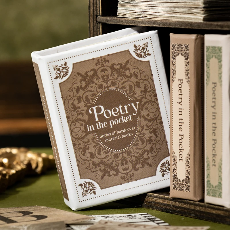 Vintage-Inspired Pocket Poetry Mini Book Set – Creative Journal Decor and DIY Scrapbook Papers