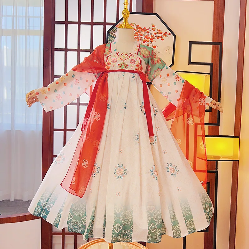

Yourqipao Sweet Girls Hanfu Dress Kids Ancient Chinese Traditional Hanfu Baby Costume Children Hanfu Dance Perform Dress Cosplay