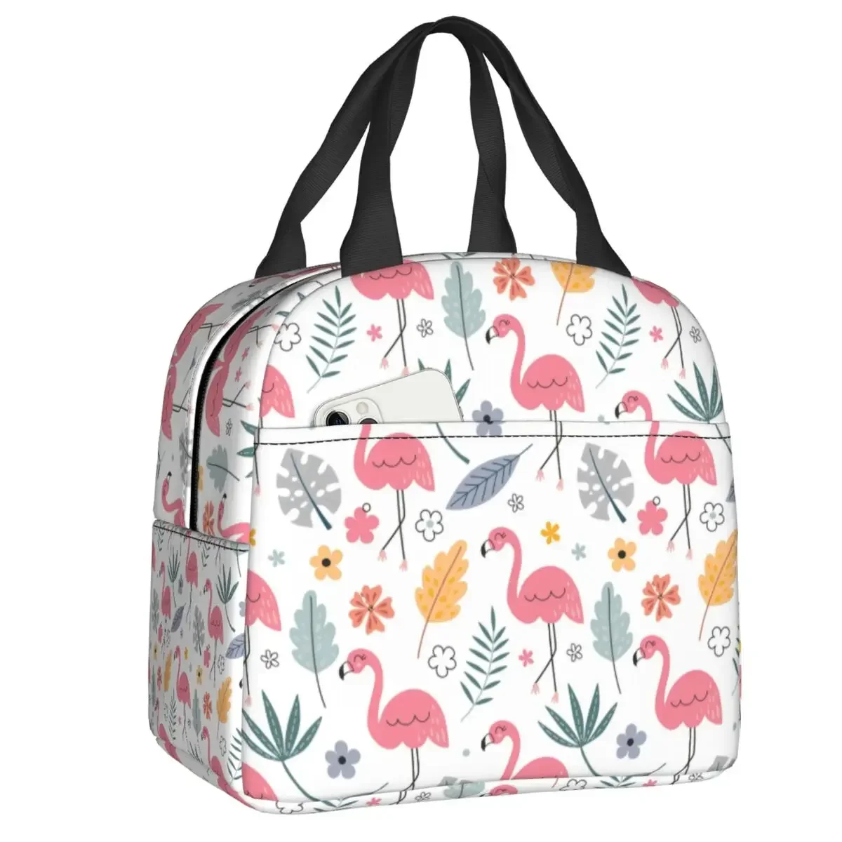 

Милые бесшовные Изолированные сумки для ланча с рисунком фламинго для женщин и мужчин, водонепроницаемая Термосумка для ланча, Офисная сумка для пикника и путешествий