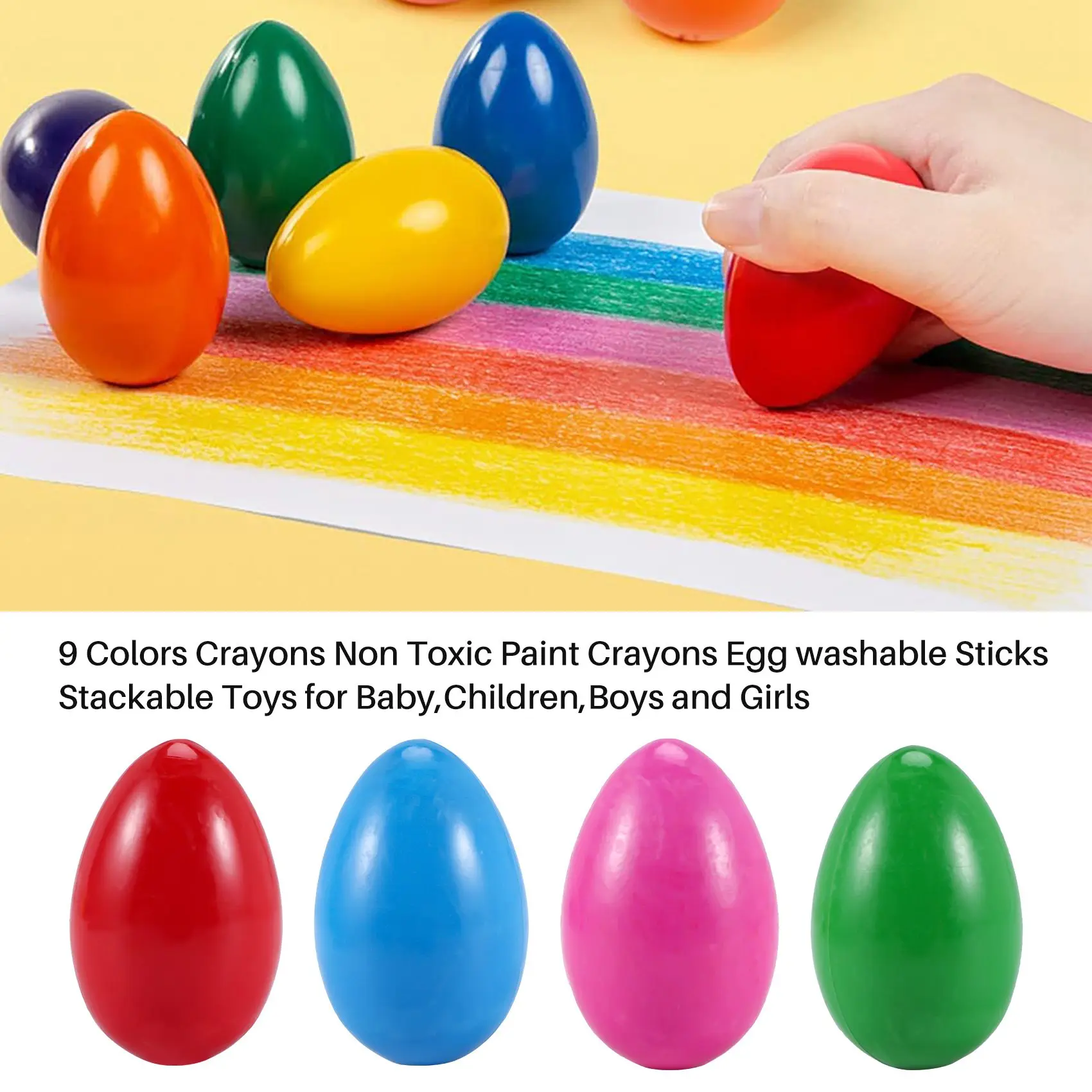 Toddler Crayons, Non-toxic Baby Washable Crayons Stackable Toys