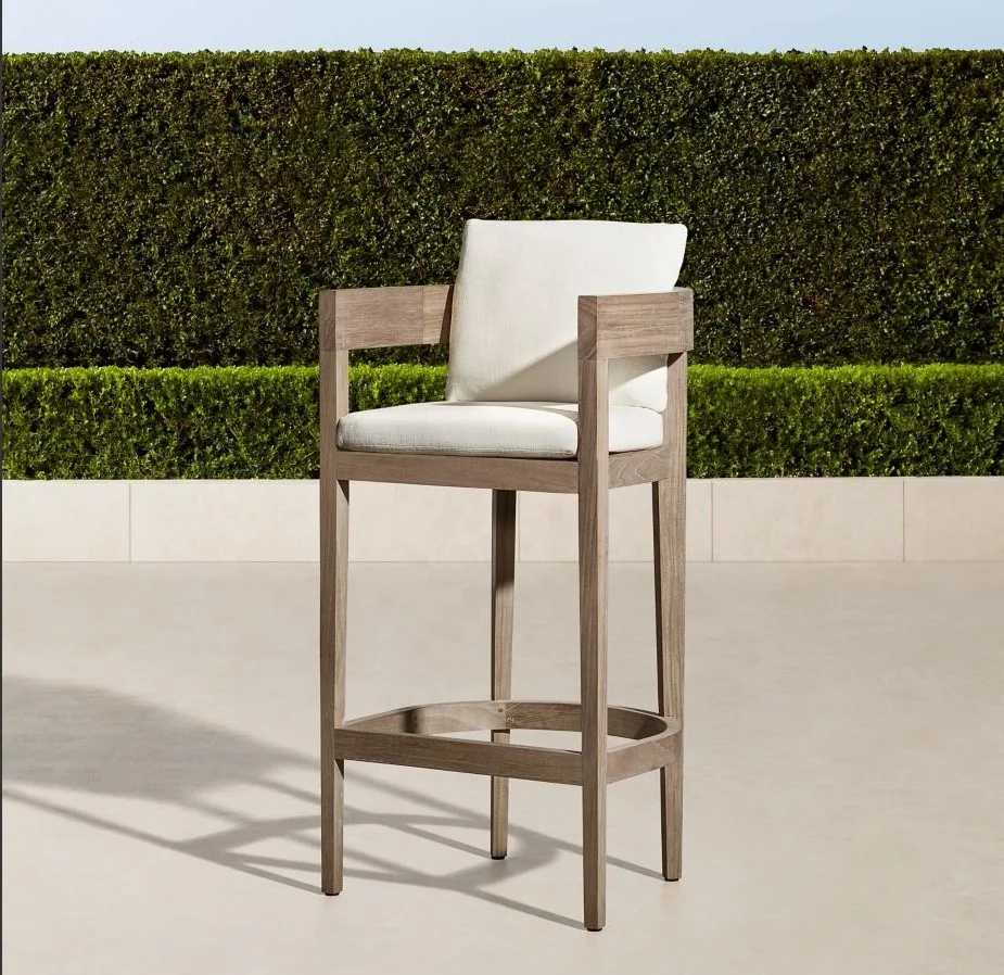 

Teak garden sets wooden patio outdoor barstool bar chair furniture