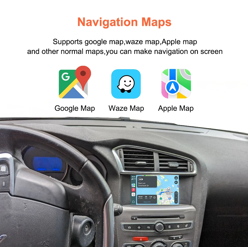 Bonroad Wireless Carplay Modul für Peugeot Citroen SMEG SMEG+ Picasso C4 C5 DS4 DS3 308 508 208 3008 Android Auto Interface – Detail 10