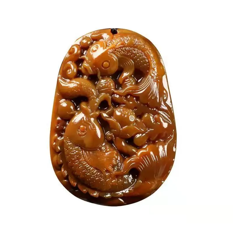 

New Natural Yellow Dragon Jade Stone Jewelry Pendant Exquisite Necklace Gift Accessories Exquisite Jewelry