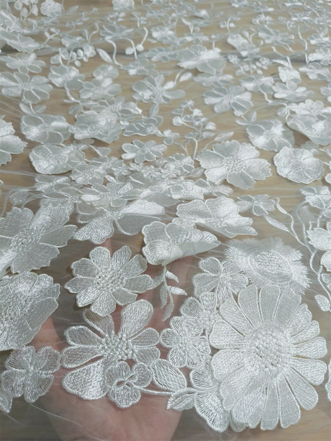 Neuester klassischer Stoff, hochwertiger Österreich, sehr weich, bestickt, 3D-Applikation, Tüll, Netzspitze für Party-Abendkleid NN3751_Z – Detail 16