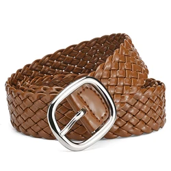 Vibrant Braided Women's Belt - Versatile Waist Accessory - 105cm (Brown)