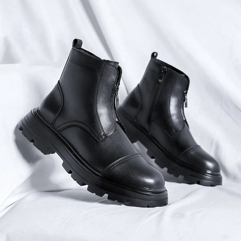 

Мужские Роскошные модные ботинки челси, брендовая Дизайнерская обувь, ковбойские ботинки из натуральной кожи на платформе, черные осенне-зимние ботильоны