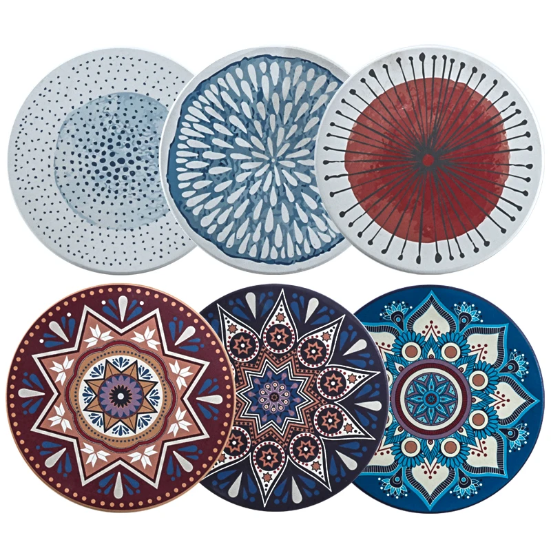 

Ceramic Retro Literary Style Absorbent Breathable Water Coaster Overflow Insulated Placemat Aesthetics Freight on Board