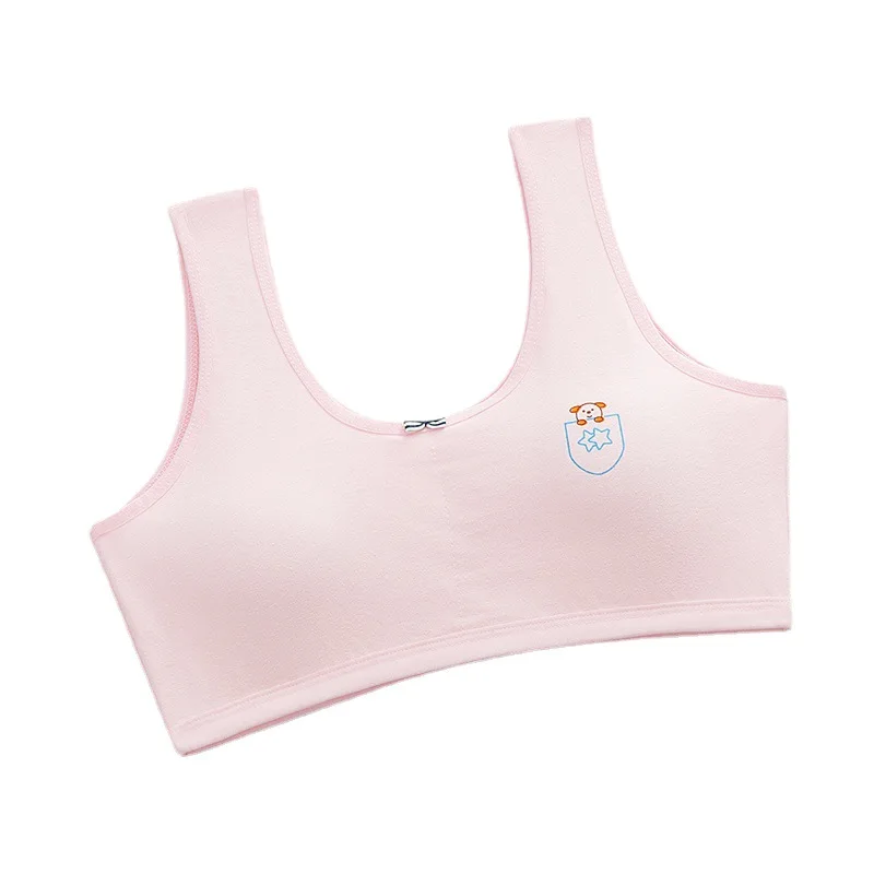 Children's Breast Care Girls Bras Age 8-16 Years Cotton Students Teens Girls Sponge Cup Teenage Girl Underwear Kids Vest training bra