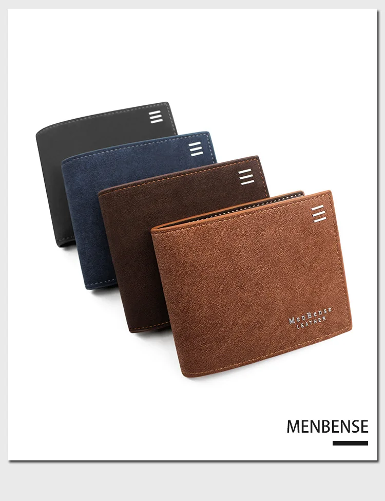 Neue Kurze Männer Brieftaschen Karte Halter Klassische Männliche Brieftasche Mit Münzfach Zipper Mode Matt Schlanke männer Geldbörsen – Detail 4