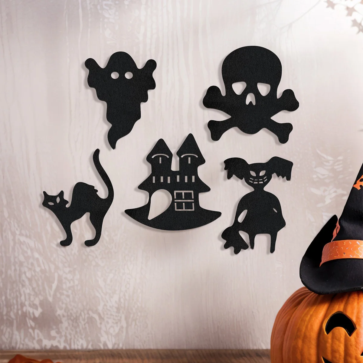 5 pieces,Halloween Decor Non-woven fabric Halloween wall decoration hanging ornaments