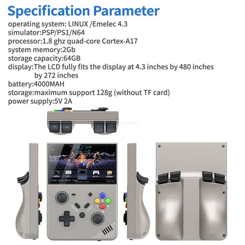 De Nieuwe R43-Pro Hd 4.3-Inch Scherm Originele 3d Joystick Handheld Game Machine 3d Home 4K Hd Grote Psp Ps1 Ondersteunt 25 Simulators