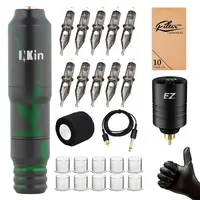 Tattoo Kits  Rotary Tattoo Machine Pen HS-1 2 with Power Supply Foot Pedal 10pcs Cartridge Tattoo Needles Set Tattoo Supply 1