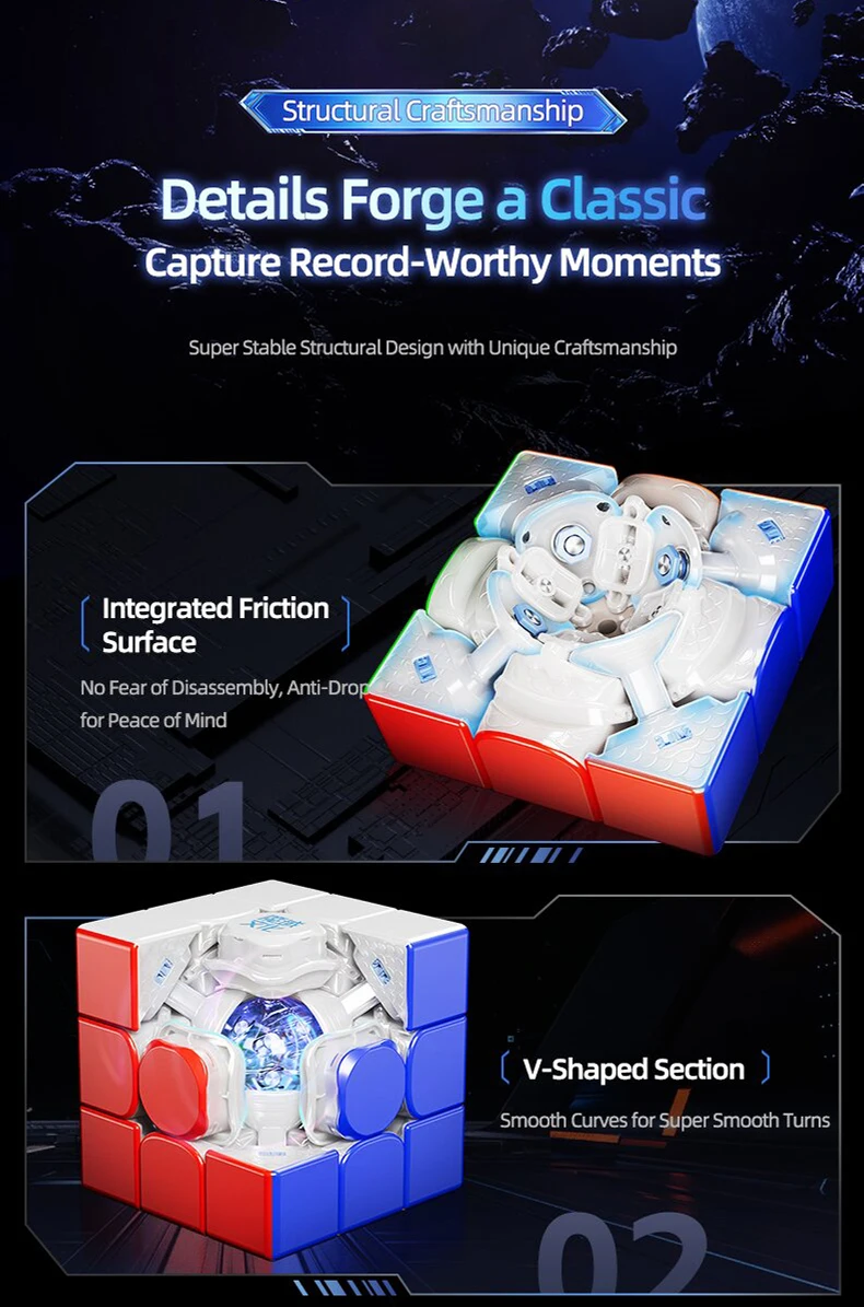 MOYU Super Weilong V2 AI 3X3X3 Magnetic Magic Speed Cube Super Weilong V2 20M Maglev UV Magico Puzzle