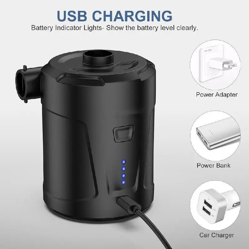 Portable Electric Air Pump 5000mah Usb Rechargeable Inflator Quick Air