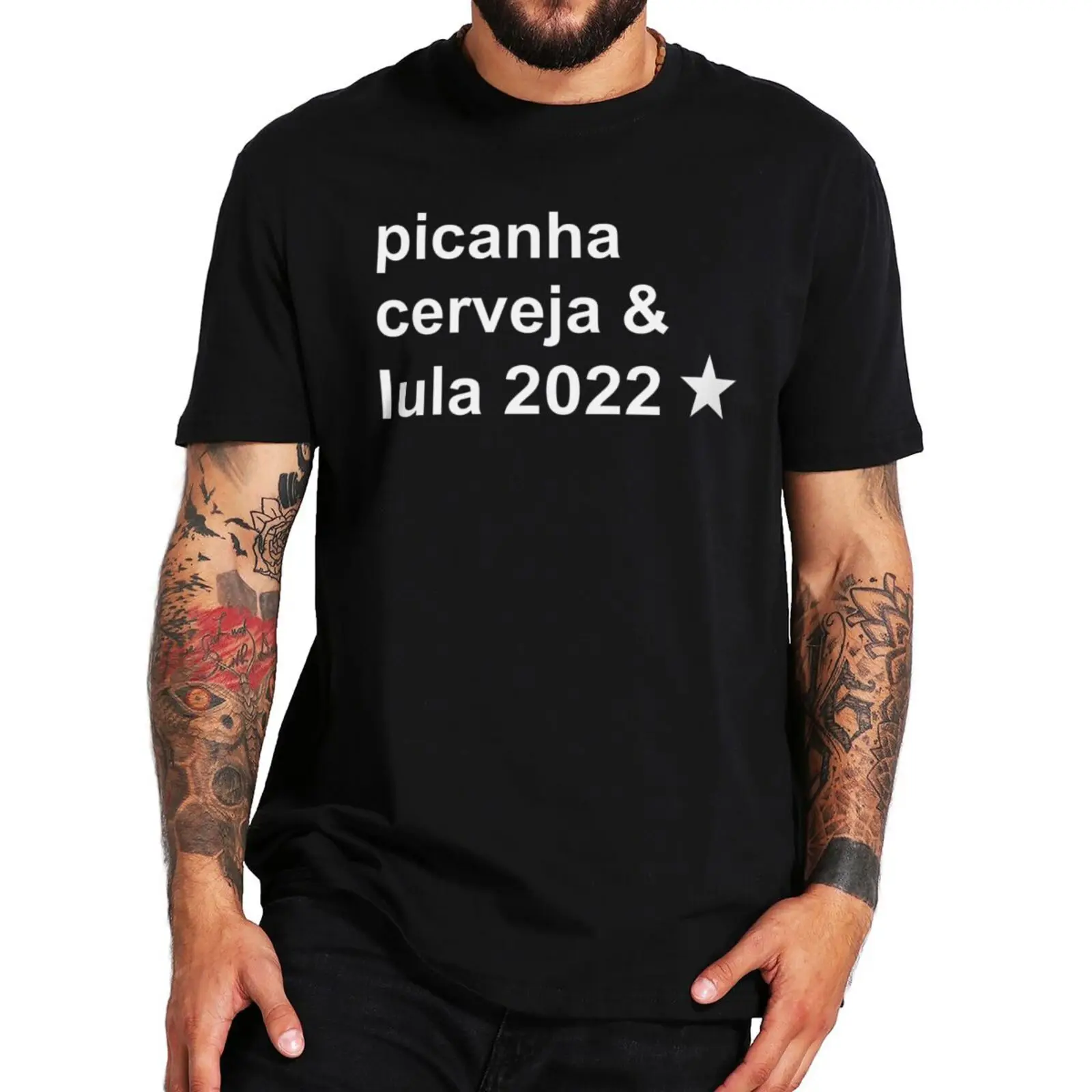 Picanha Beer And Lula T Shirt Lula 2023 Brasile Elezioni Presidenziali Fan Tee Top 100% Cotone Casual Uomo Abbigliamento T-Shirt Estiva