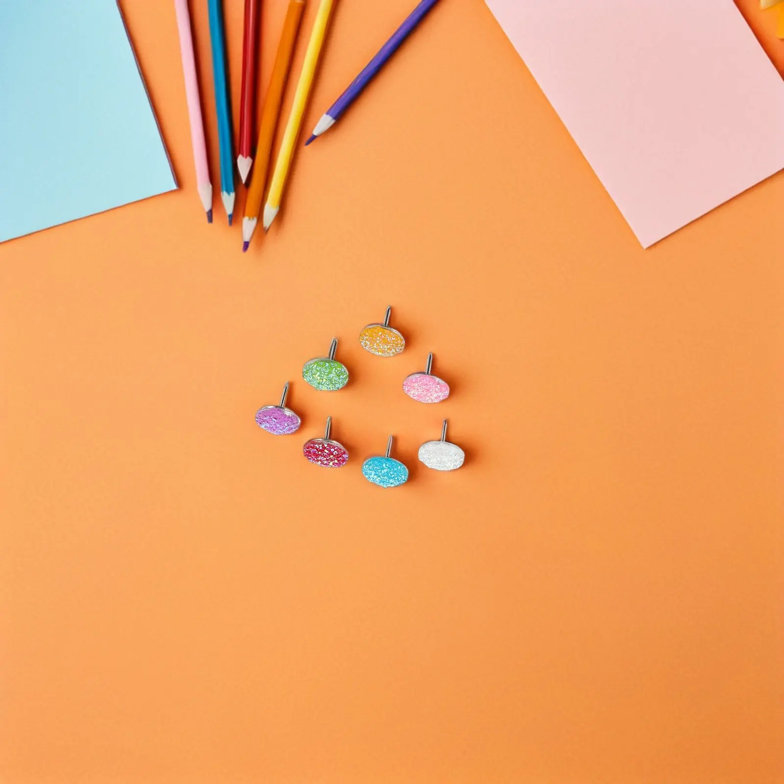 50개입 라인스톤 레진 푸시핀, 반짝이 장 핀, 코르크보드, 게시판, 벽 사진, 사무용품