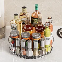 360 Rotating Seasoning Storage Tray Multifunction Pantry Cabinet Turntable For Cosmetics Bathroom Storage Box Kitchen Organizer 2