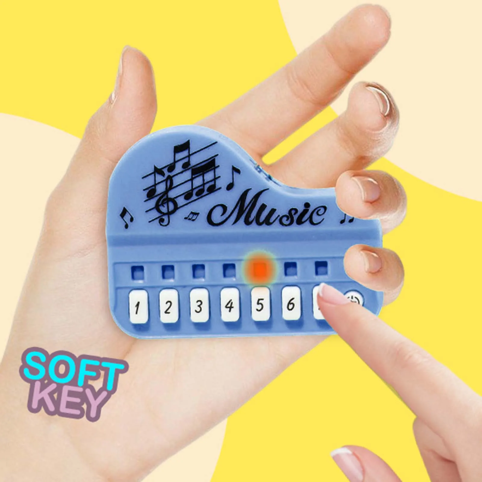 Fashion Electronic Finger Piano Keychain Toy Portable Musical Instrument Toy Piano Keychain for Key Backpack Hanging Decoration 2
