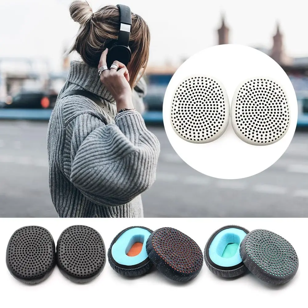 Portable Leather Ear Pads Replacement Sponge Earbuds Cover Soft Ear Cushion for Skullcandy Riff Wireless Headphones Accessories