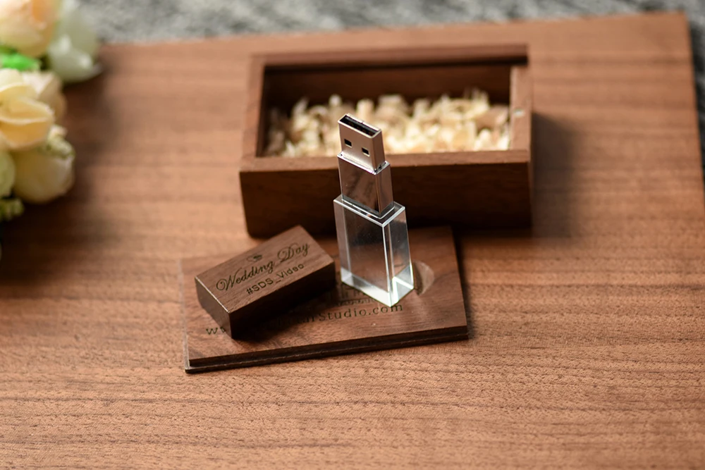 movimentação de madeira do polegar do presente do casamento da vara da memória do disco de da movimentação da pena da movimentação do flash de cristal de shandian usb