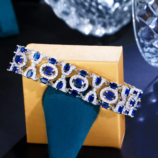 Birthstone Bracelet Emmy London Platinum Plated Sterling Silver