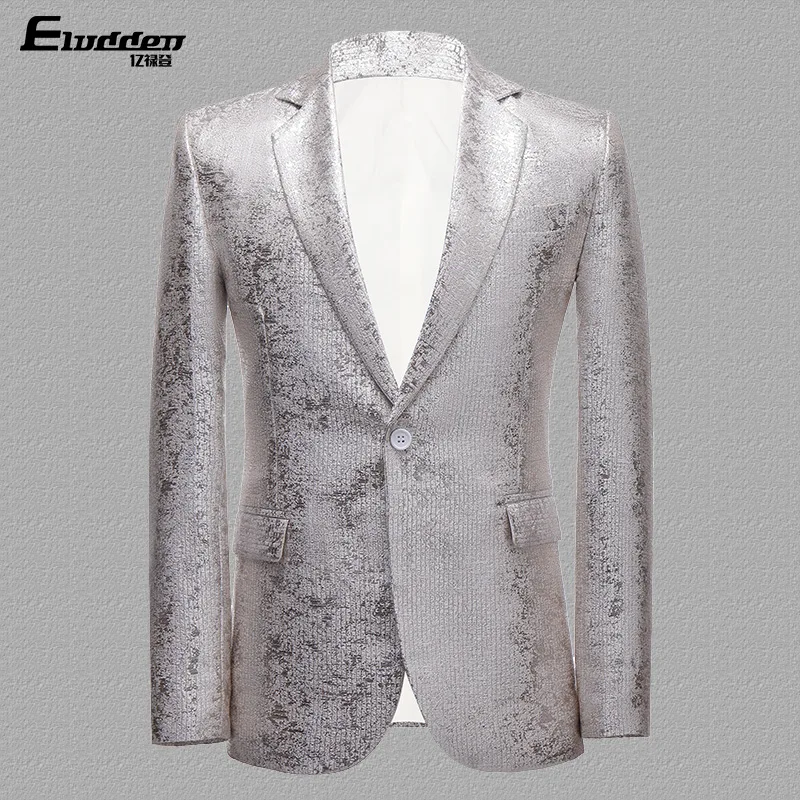 

HOO 2023 мужской яркий Шелковый Тонкий Повседневный Блейзер разных цветов Блестящий блейзер для выступлений в студии