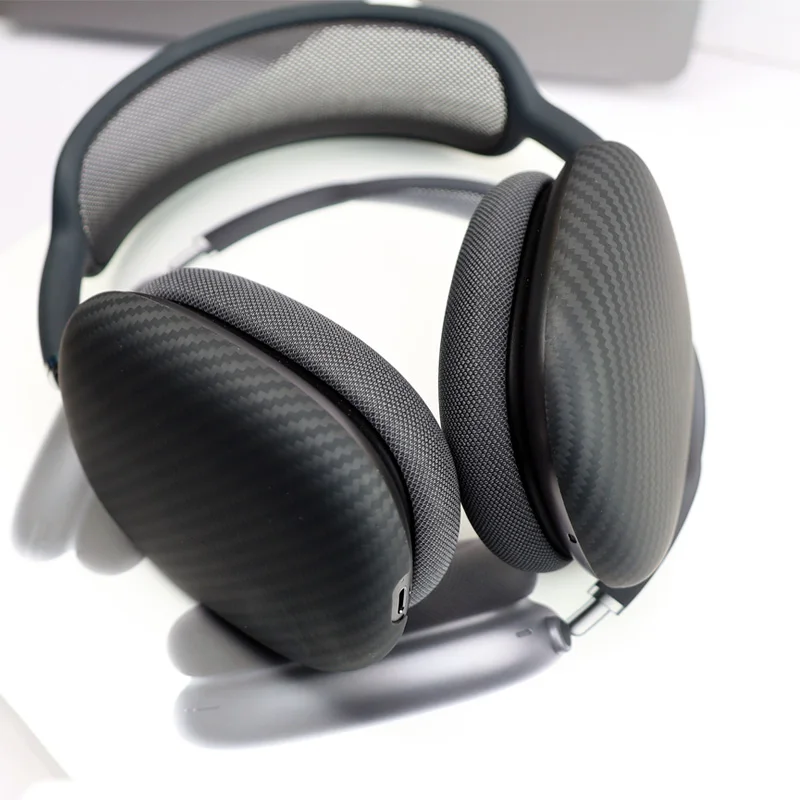 Funda De Fibra De Carbono Para AirPods Pro 3 (2025) - Delgada, Con Mosquetón Y Protección Antiarañazos