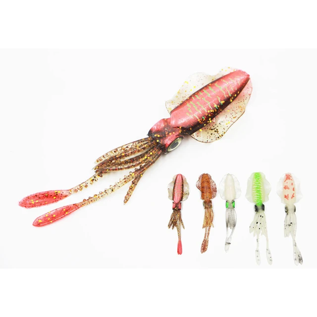 3 Pcs Artificial Baits Fishing Lures Tackles Soft Plastic Thin Fin Octopus  Squid Webfoot egi - AliExpress