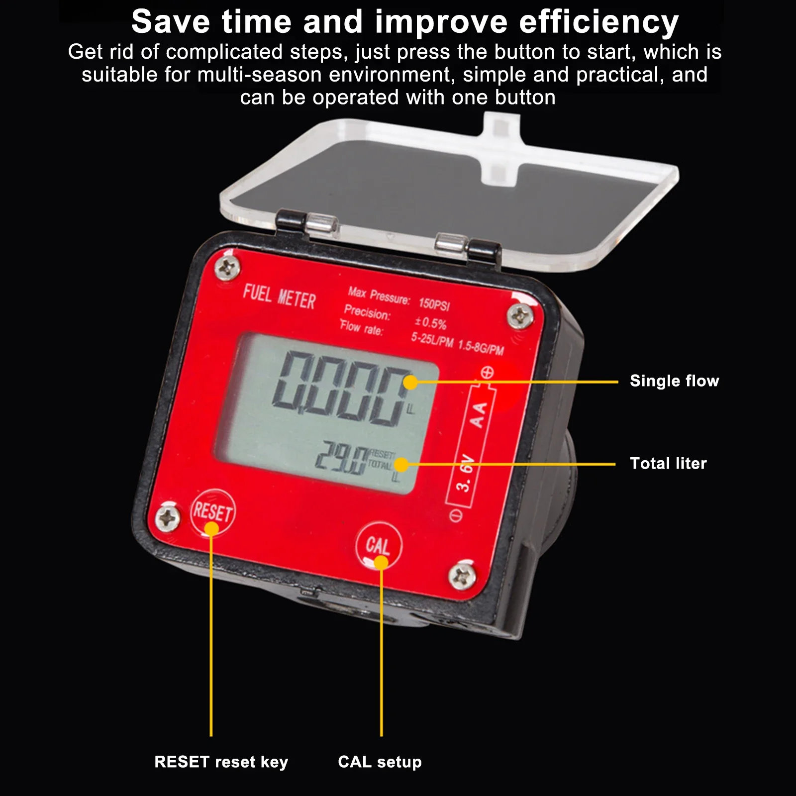 Digital Oval Gear Flow Meter High Precision LCD Display Flowmeter Flow Sensor Co