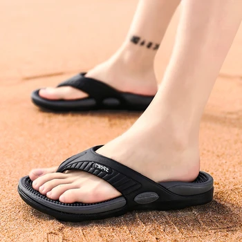 Infradito da massaggio per uomo Scarpe da spiaggia traspiranti estive Sandali 46 Infradito da uomo di lusso Traspiranti Pantofole da uomo di grandi dimensioni 1